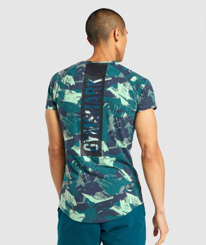 Men's Gymshark Bold T-Shirts Camo | CA 3N7AD1